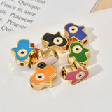 10pc Hamsa Fatima Hand Enamel Charm Beads Evil Eye Necklace