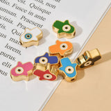 10pc Hamsa Fatima Hand Enamel Charm Beads Evil Eye Necklace