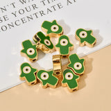 10pc Hamsa Fatima Hand Enamel Charm Beads Evil Eye Necklace