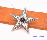 10pc Solid Western Cowboy Star Leathercraft Concho Screwback