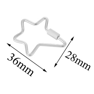 10pc Stainless Steel 5-Pointed Star Spiral Clasp Carabiner Hook Clasp Jewelry