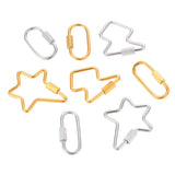 10pc Stainless Steel 5-Pointed Star Spiral Clasp Carabiner Hook Clasp Jewelry