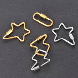 10pc Stainless Steel 5-Pointed Star Spiral Clasp Carabiner Hook Clasp Jewelry