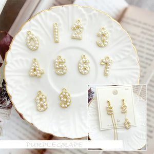 10pcs 0-9 Digital Pendant DIY Earring Necklace 1314 Material
