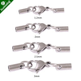 10pcs Stainless Steel Cord End Clasp Lobster Claw Bracelet Clasps