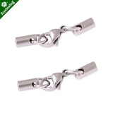 10pcs Stainless Steel Cord End Clasp Lobster Claw Bracelet Clasps