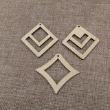 10pcs 1.75" Unfinished Wood Blanks Square Macrame DIY Earrings Parts