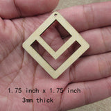 10pcs 1.75" Unfinished Wood Blanks Square Macrame DIY Earrings Parts