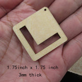10pcs 1.75" Unfinished Wood Blanks Square Macrame DIY Earrings Parts