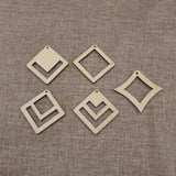 10pcs 1.75" Unfinished Wood Blanks Square Macrame DIY Earrings Parts