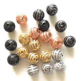 10pcs Disco Ball Spacers Beads for Bracelet Making Rhinestone Paved Jewelry