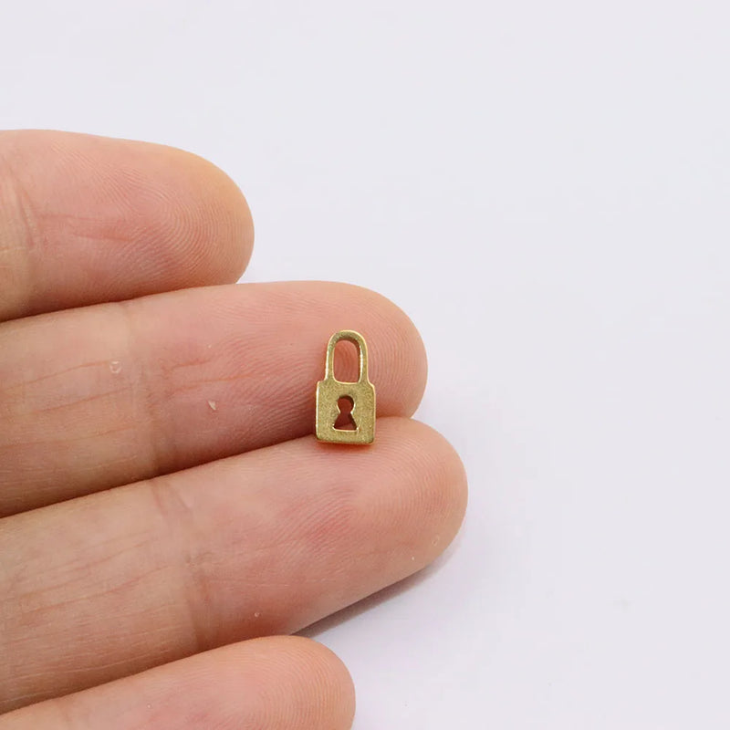 10pcs Stainless Steel High Lock Charms Pendant DIY Jewelry 2 Colors