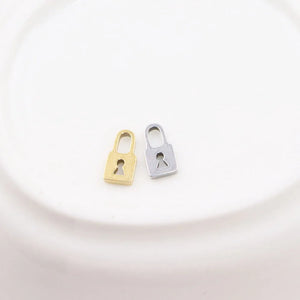 10pcs Stainless Steel High Lock Charms Pendant DIY Jewelry 2 Colors