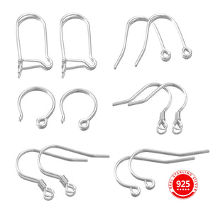 10pcs 925 Sterling Silver Earrings Hooks for DIY Jewelry Making