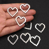 10pcs Stainless Steel Large Mosaic Love Hearts Charm for Jewelry Making