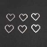 10pcs Stainless Steel Large Mosaic Love Hearts Charm for Jewelry Making