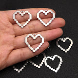 10pcs Stainless Steel Large Mosaic Love Hearts Charm for Jewelry Making