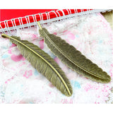10pcs Antique Bronze Feather Pendants Charm for Jewelry Making