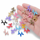 10pcs 3D Balloon Dog Metal Charms Pendant Jewelry Making