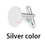 10pcs Round Copper Silver Plated Rhodium Cufflink Blanks Backs For DIY Jewelry