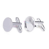 10pcs Round Copper Silver Plated Rhodium Cufflink Blanks Backs For DIY Jewelry