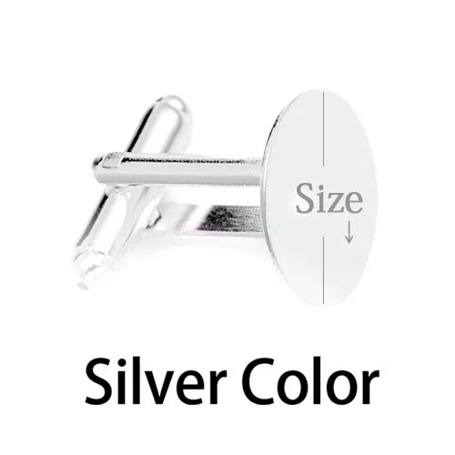 10pcs Round Copper Silver Plated Rhodium Cufflink Blanks Backs For DIY Jewelry