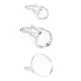 10pcs Round Copper Silver Plated Rhodium Cufflink Blanks Backs For DIY Jewelry