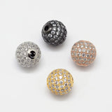 10pcs 10mm Crystal Micro Pave CZ Round Loose Beads Jewelry DIY