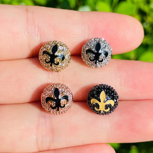 10pcs 10mm Fleur De Lis Ball Spacers for Bracelet Necklace Making