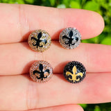 10pcs 10mm Fleur De Lis Ball Spacers for Bracelet Necklace Making
