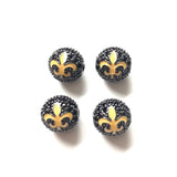 10pcs 10mm Fleur De Lis Ball Spacers for Bracelet Necklace Making