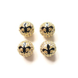 10pcs 10mm Fleur De Lis Ball Spacers for Bracelet Necklace Making