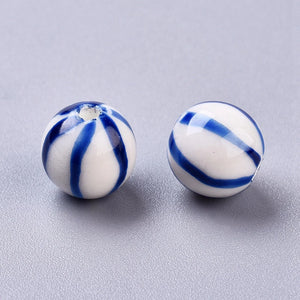 10pcs 10mm Porcelain Round Beads Jewelry Making DIY Bracelet Necklace Charm