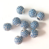 10pcs 10mm CZ Pave Copper Ball Spacer Beads for Women Bracelet Necklace
