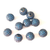 10pcs 10mm CZ Pave Copper Ball Spacer Beads for Women Bracelet Necklace