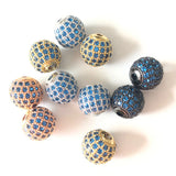 10pcs 10mm CZ Pave Copper Ball Spacer Beads for Women Bracelet Necklace