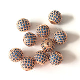 10pcs 10mm CZ Pave Copper Ball Spacer Beads for Women Bracelet Necklace