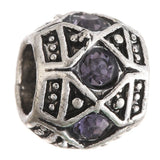 10pcs 10mm Tibetan Silver Crystal Charms Big Hole Beads