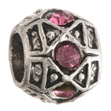 10pcs 10mm Tibetan Silver Crystal Charms Big Hole Beads