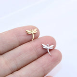 10pcs 10mm Stainless Steel Dragonfly Charm Pendant DIY Necklace