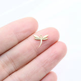 10pcs 10mm Stainless Steel Dragonfly Charm Pendant DIY Necklace