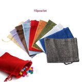 10pcs 10x14CM Drawstring Burlap Bag Jute Gift Bags Jewelry Packaging Wedding
