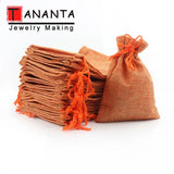 10pcs 10x14CM Drawstring Burlap Bag Jute Gift Bags Jewelry Packaging Wedding