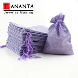 10pcs 10x14CM Drawstring Burlap Bag Jute Gift Bags Jewelry Packaging Wedding