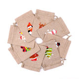 10pcs Burlap Gift Candy Bag Party Jewelry Packaging Merry Christmas Supplies