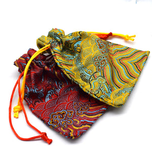 10x14cm Drawstring Pouch Jewelry Gift Bag Ethnic Style Wedding Christmas