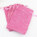 10pcs 10x14cm Jute Drawstring Pouches Pink