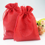 10pcs 10x14cm Small Bags Jute Jewelry Pouches Red