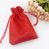 10pcs 10x14cm Small Bags Jute Jewelry Pouches Red