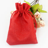 10pcs 10x14cm Small Bags Jute Jewelry Pouches Red
